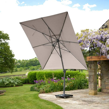 Platinum Challenger T2 3m Square Cantilever Parasol in Taupe – Click Style