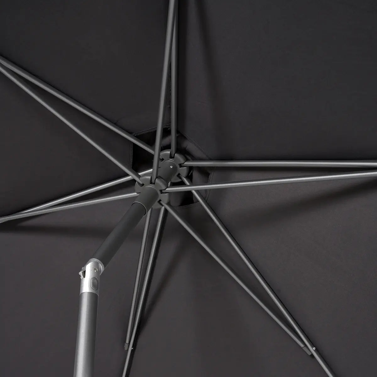 Platinum Lisboa 3m Round Centre Pole Parasol in Anthracite Grey – Click Style