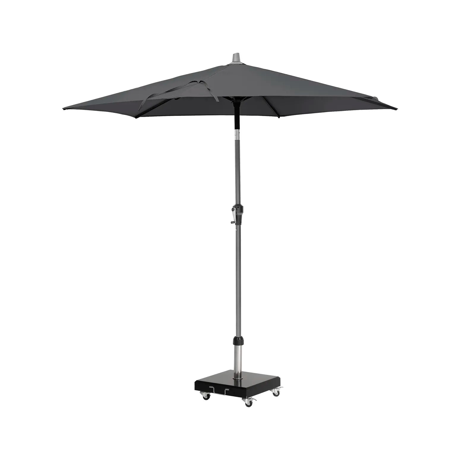 Platinum Riva 2.5m Round Centre Pole Parasol in Anthracite Grey – Click Style