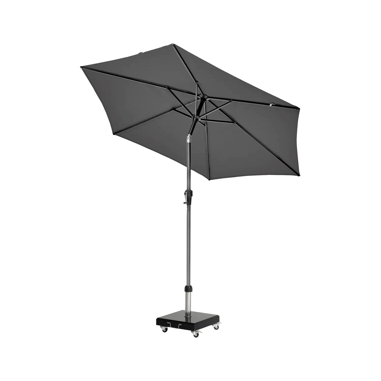 Platinum Riva 2.5m Round Centre Pole Parasol in Anthracite Grey – Click Style