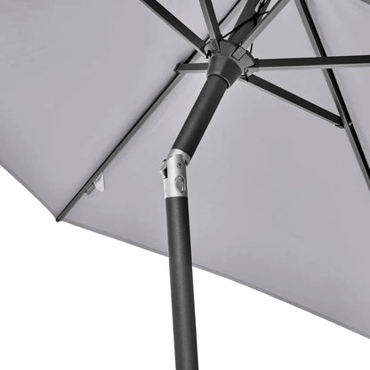 Platinum Riva 2.5m Round Centre Pole Parasol in Light Grey – Click Style