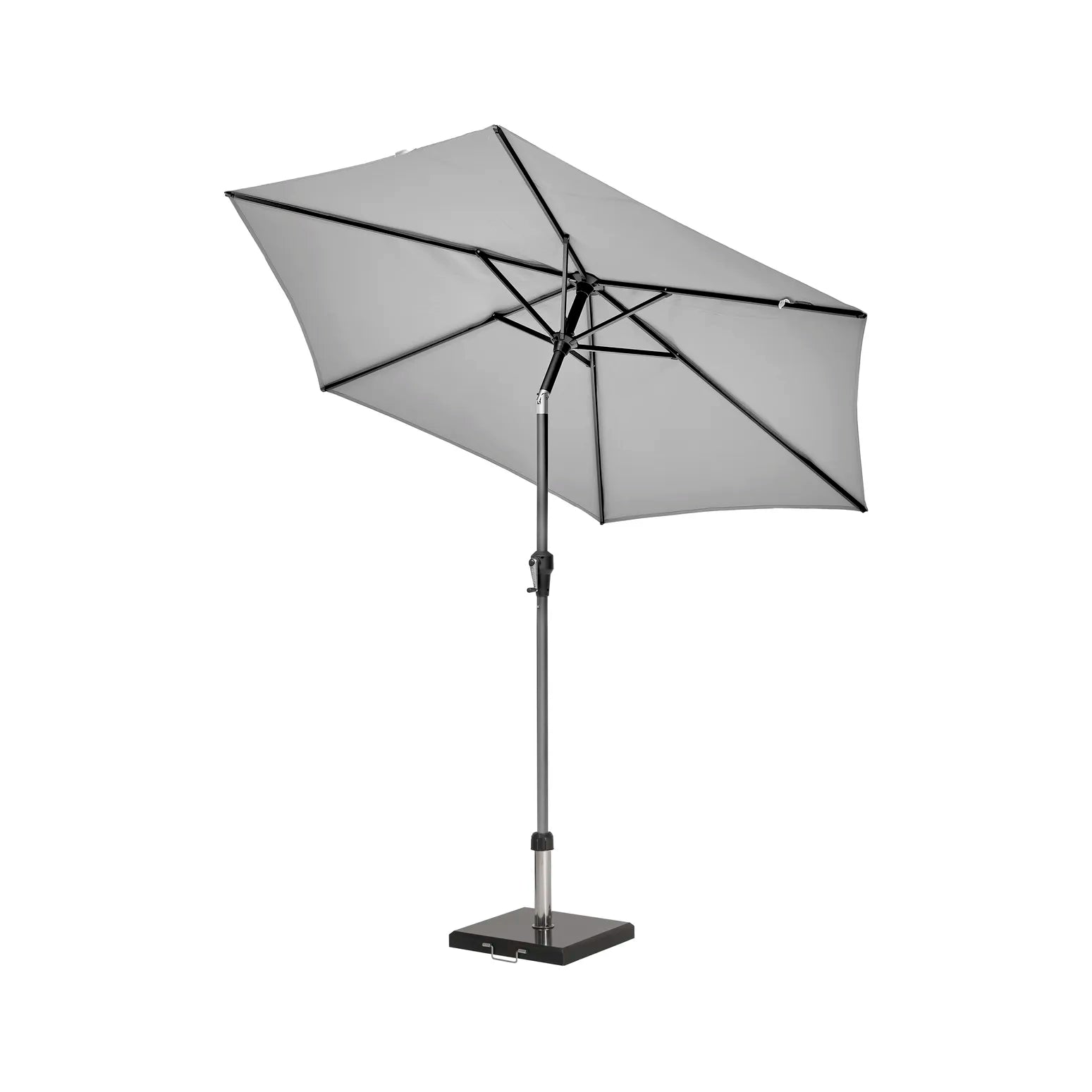 Platinum Riva 2.5m Round Centre Pole Parasol in Light Grey – Click Style