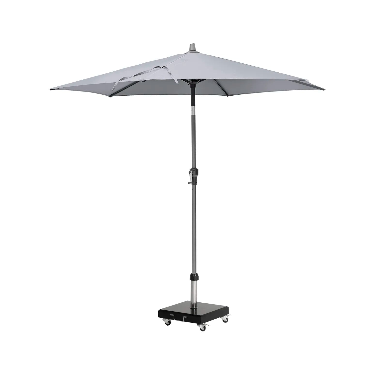 Platinum Riva 2.5m Round Centre Pole Parasol in Light Grey – Click Style