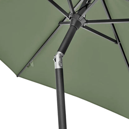 Platinum Riva 2.5m Round Centre Pole Parasol in Olive Green – Click Style