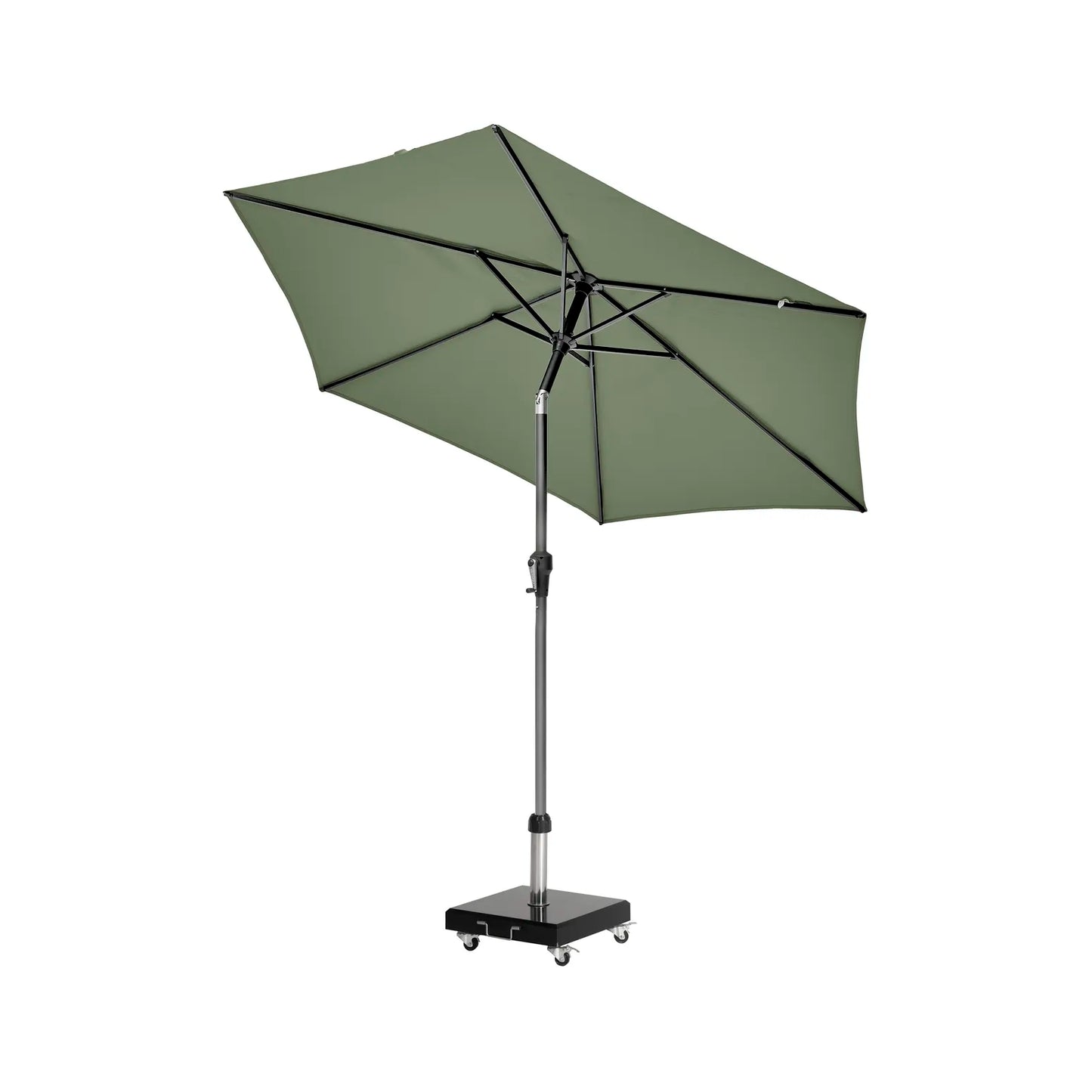 Platinum Riva 2.5m Round Centre Pole Parasol in Olive Green – Click Style