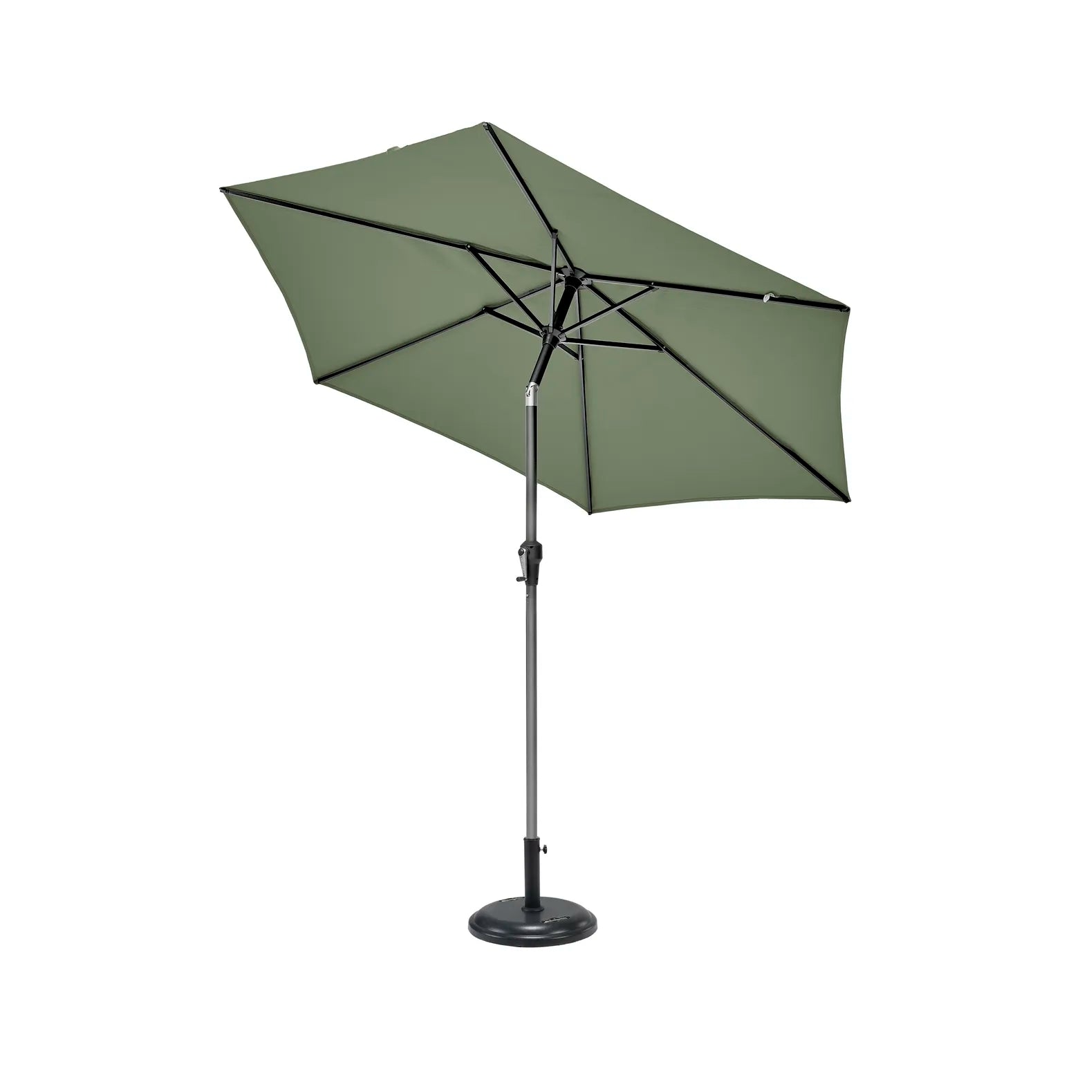 Platinum Riva 2.5m Round Centre Pole Parasol in Olive Green – Click Style