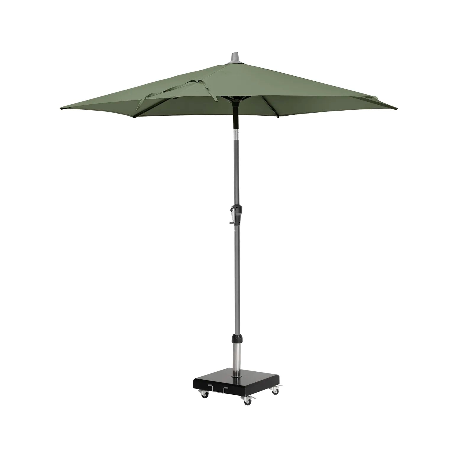 Platinum Riva 2.5m Round Centre Pole Parasol in Olive Green – Click Style