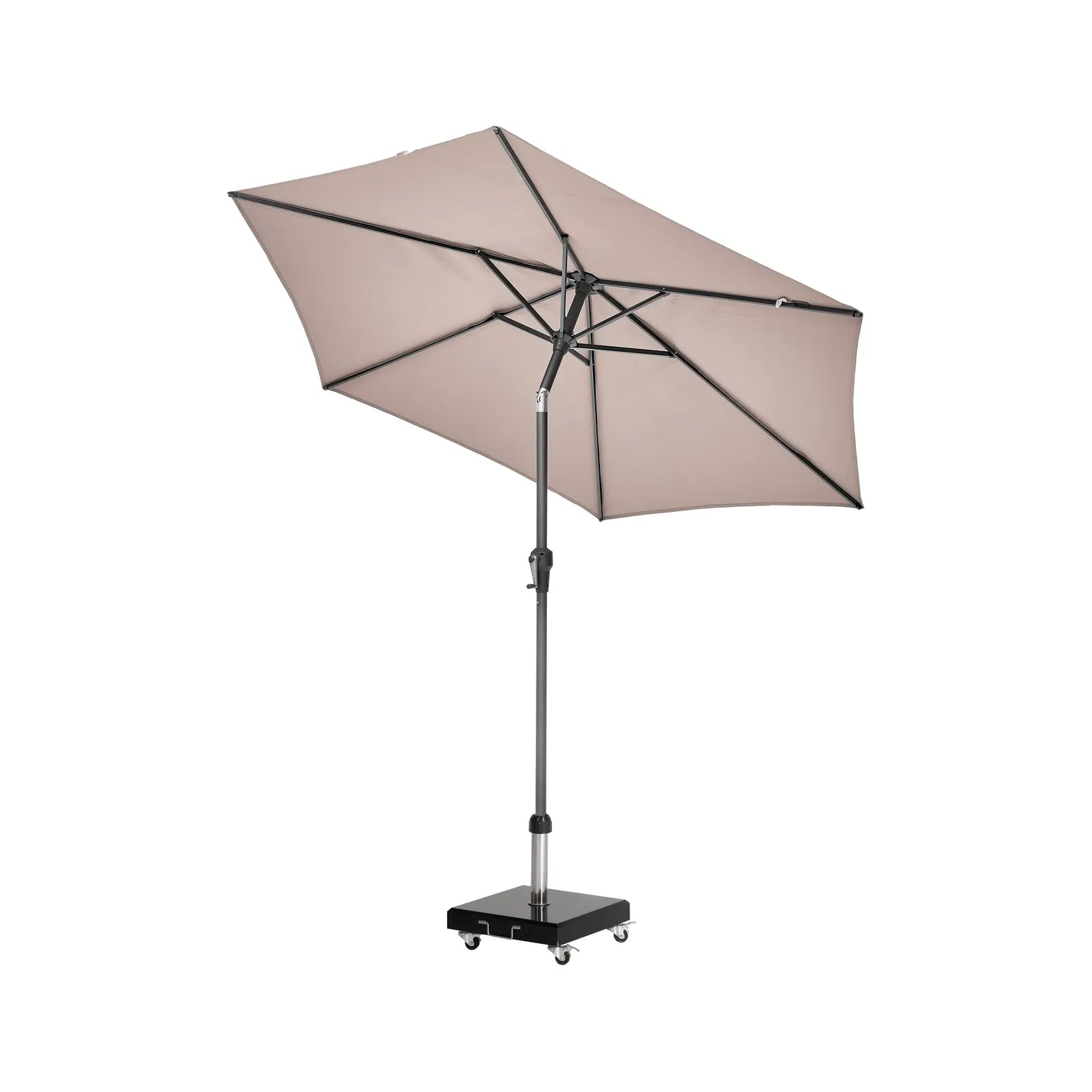 Platinum Riva 2.5m Round Centre Pole Parasol in Taupe – Click Style