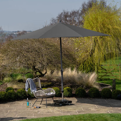 Platinum Riva 3.5m Round Centre Pole Parasol in Anthracite Grey – Click Style