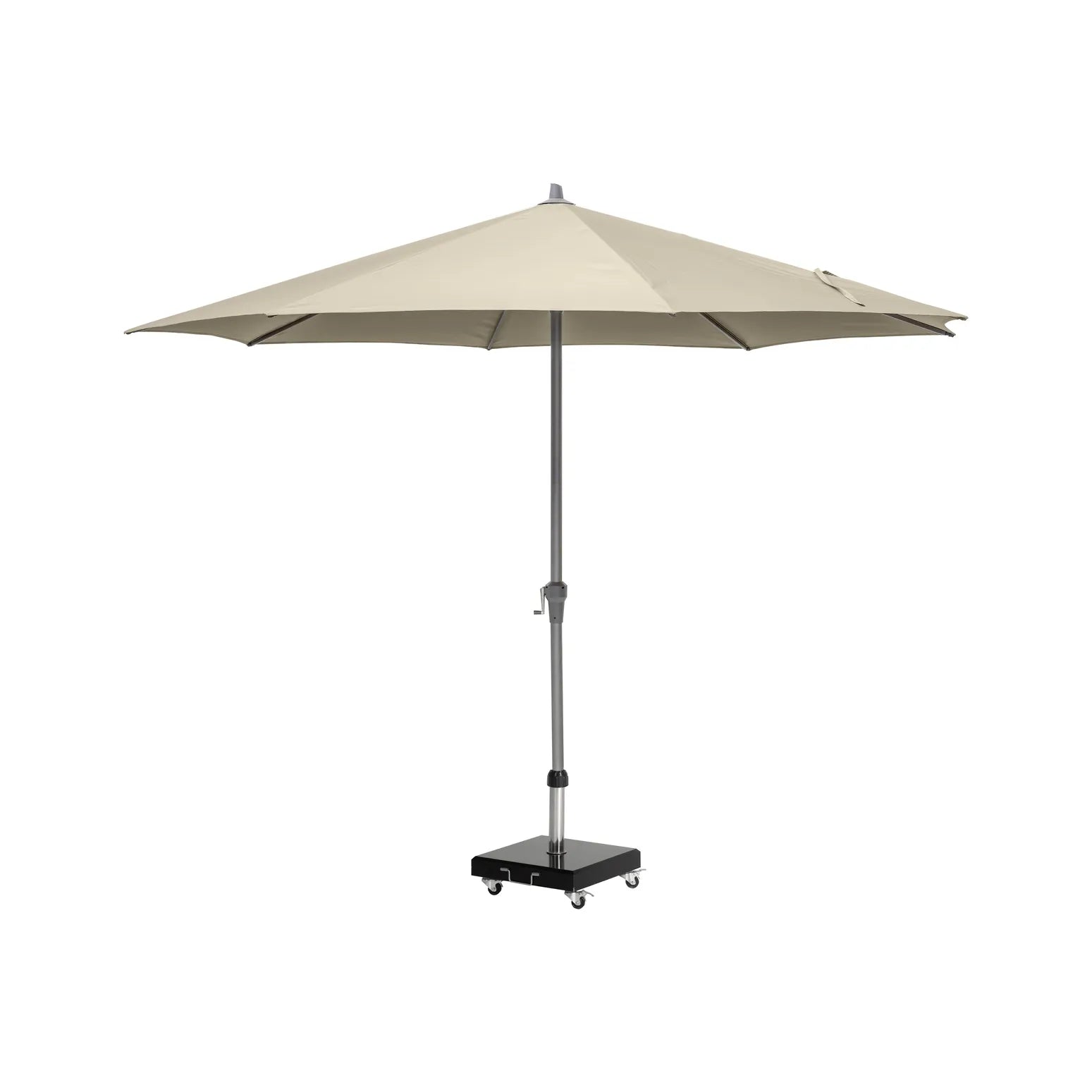 Platinum Riva 3.5m Round Centre Pole Parasol in Champagne – Click Style