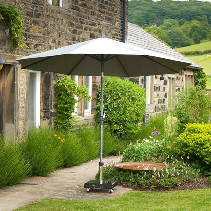 Platinum Riva 3.5m Round Centre Pole Parasol in Light Grey – Click Style