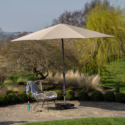 Platinum Riva 3.5m Round Centre Pole Parasol in Taupe – Click Style