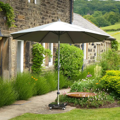 Platinum Riva 3m Round Centre Pole Parasol in Light Grey – Click Style