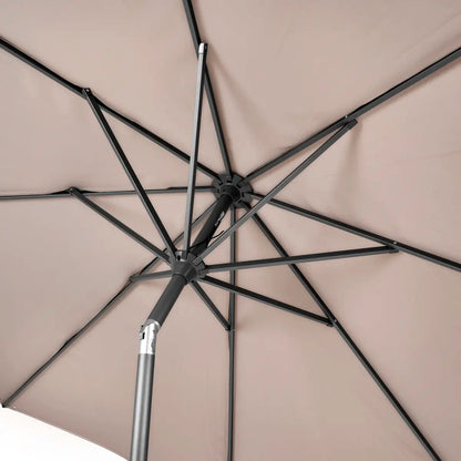 Platinum Riva 3m Round Centre Pole Parasol in Taupe – Click Style