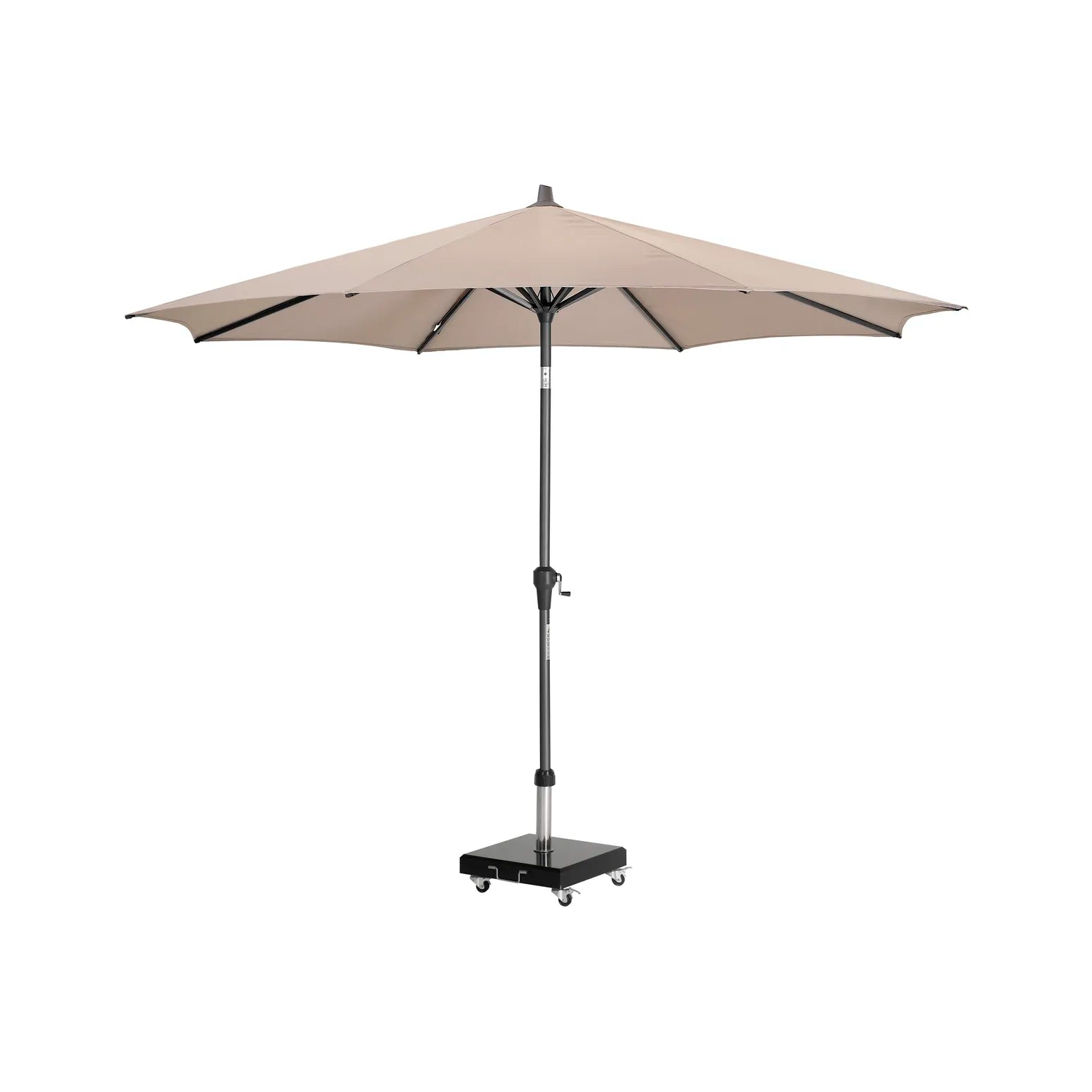 Platinum Riva 3m Round Centre Pole Parasol in Taupe – Click Style