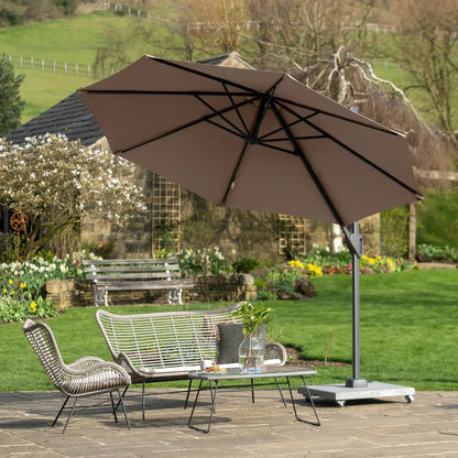 Platinum Voyager T1 3m Round Cantilever Parasol in Taupe – Click Style