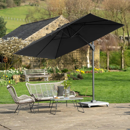 Platinum Voyager T2 2.7m Square Cantilever Parasol in Anthracite Grey – Click Style