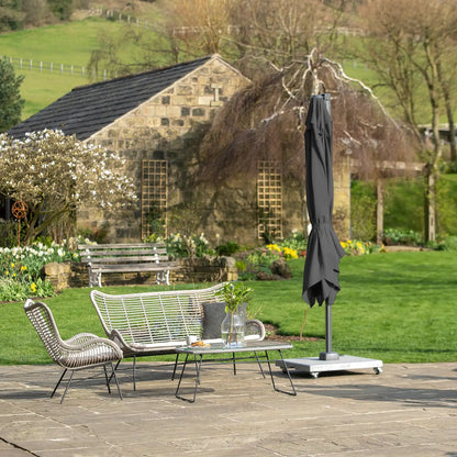 Platinum Voyager T2 2.7m Square Cantilever Parasol in Anthracite Grey – Click Style