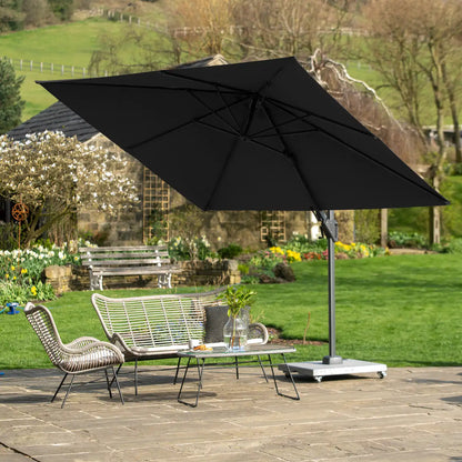 Platinum Voyager T2 2.7m Square Cantilever Parasol in Anthracite Grey – Click Style