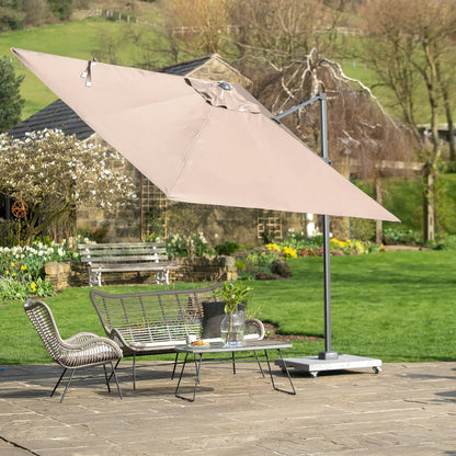 Platinum Voyager T2 2.7m Square Cantilever Parasol in Taupe – Click Style