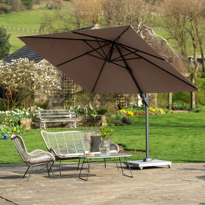 Platinum Voyager T2 2.7m Square Cantilever Parasol in Taupe – Click Style