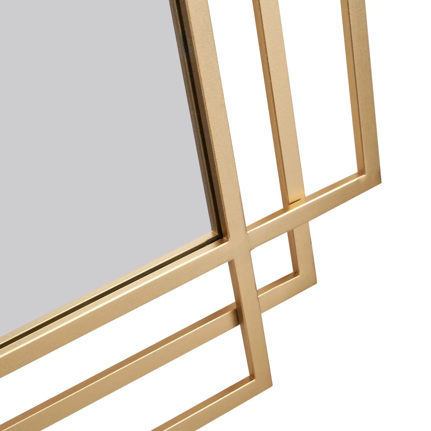 Rectangular Art Deco Gold Metal Framed Wall Mirror 92x61x3cm – Click Style