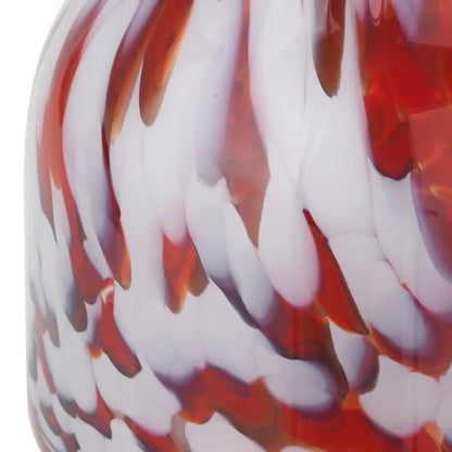 Red & White Tortoiseshell Decorative Glass Vase – Click Style