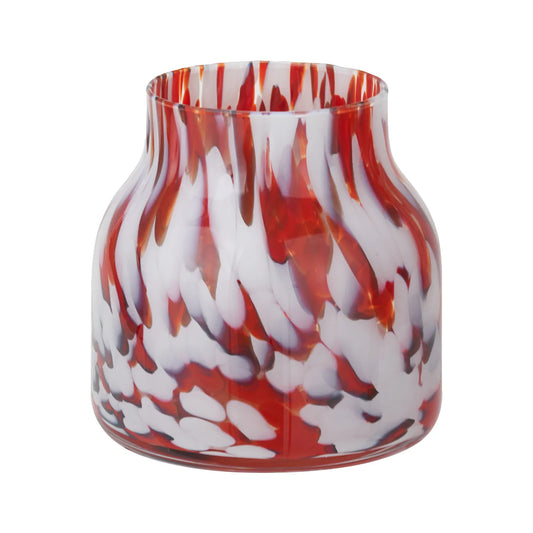 Red & White Tortoiseshell Decorative Glass Vase – Click Style