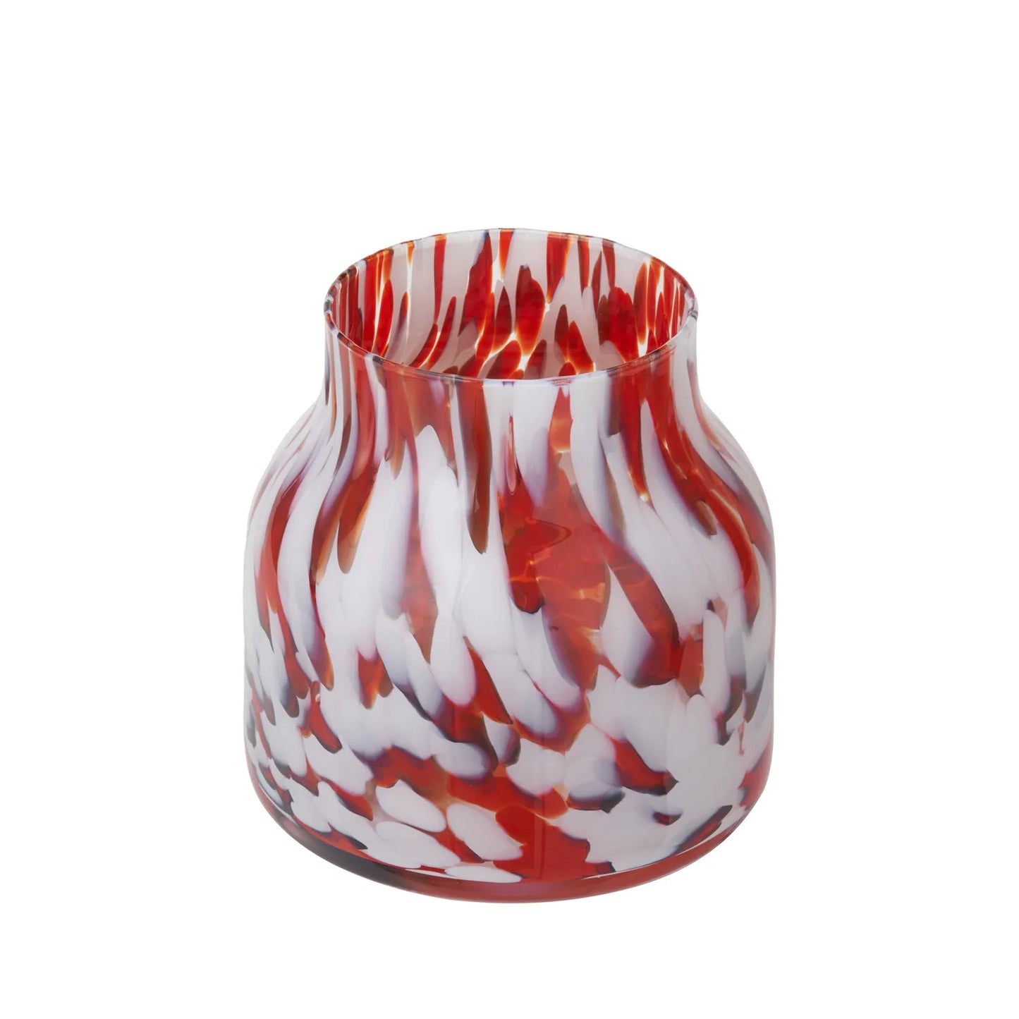 Red & White Tortoiseshell Decorative Glass Vase – Click Style