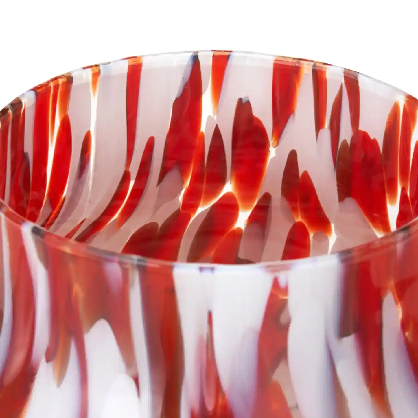 Red & White Tortoiseshell Decorative Glass Vase – Click Style