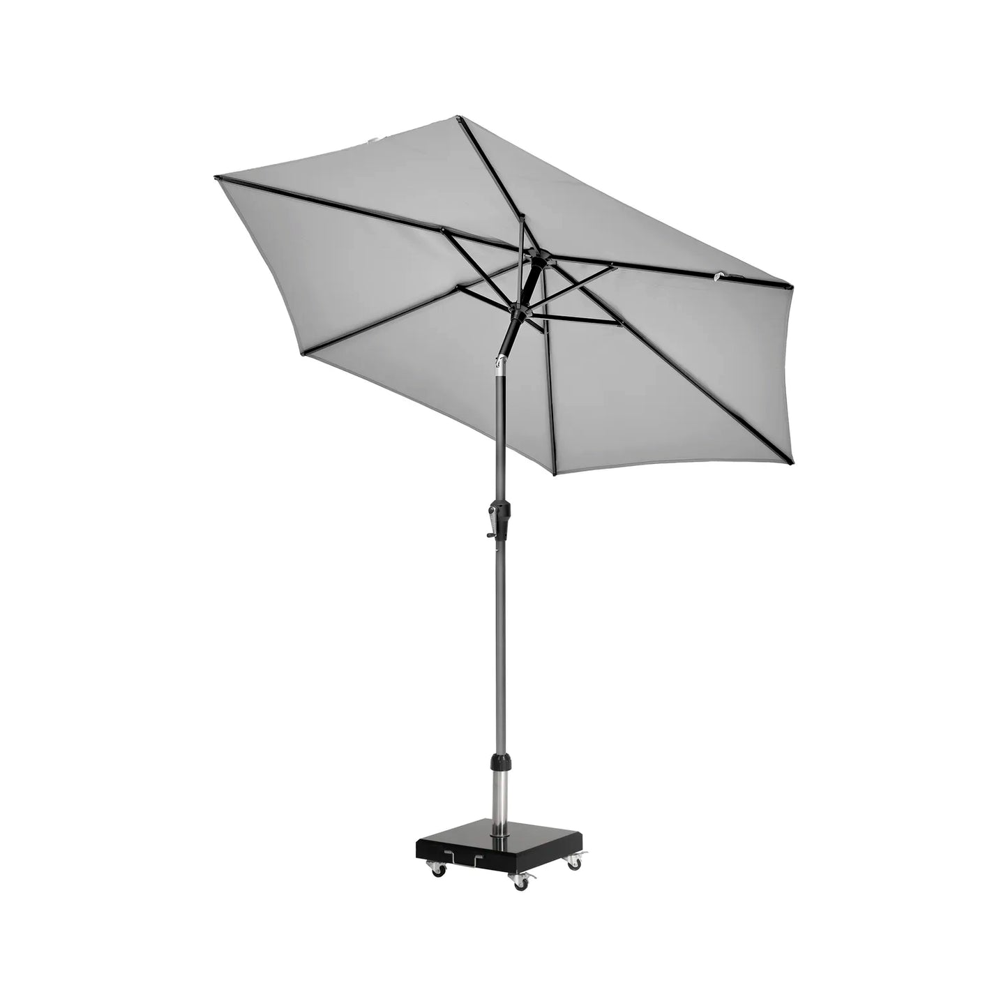 Rome Polished Black Granite 40kg Centre Pole Parasol Base with Wheels – Click Style