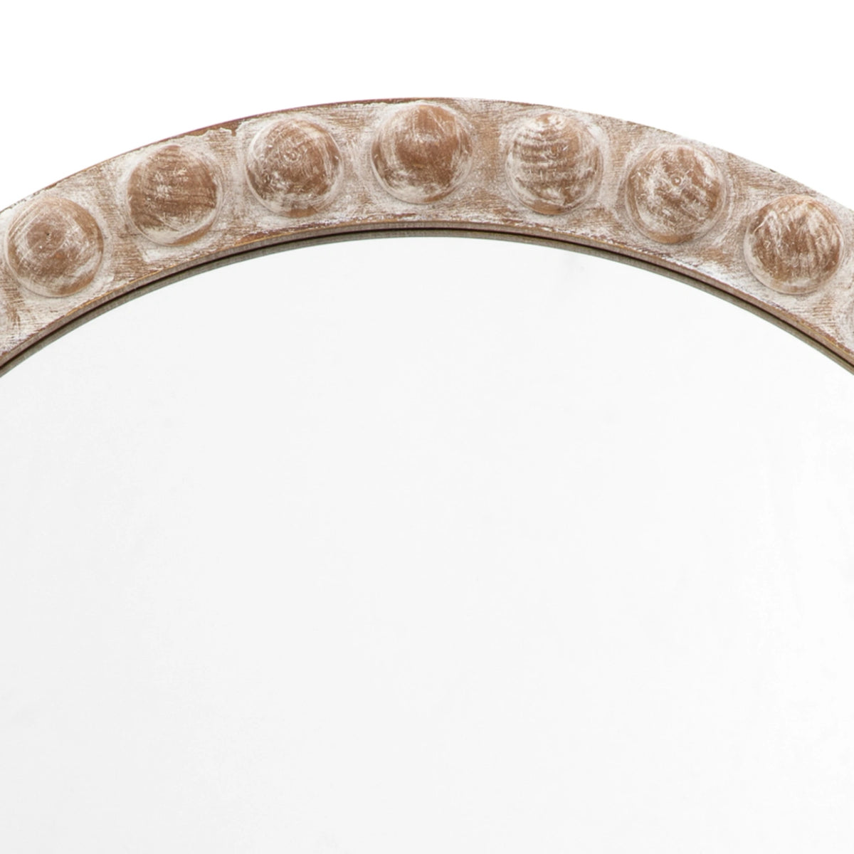 Rustic Whitewashed Mirror Round Rustic Whitewashed Wood Effect Bobbin Wall Mirror 65x65x2.5cm ...