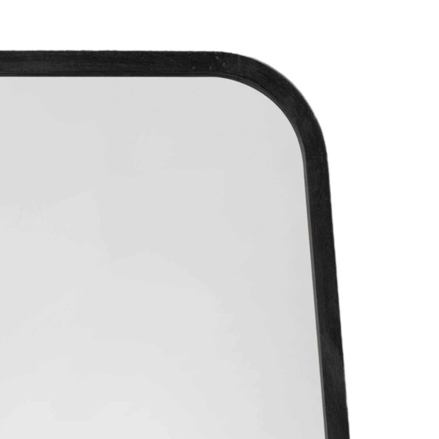 Rounded Tapered Rectangular Black Leaner/Wall Mirror 123x56.5x2cm – Click Style