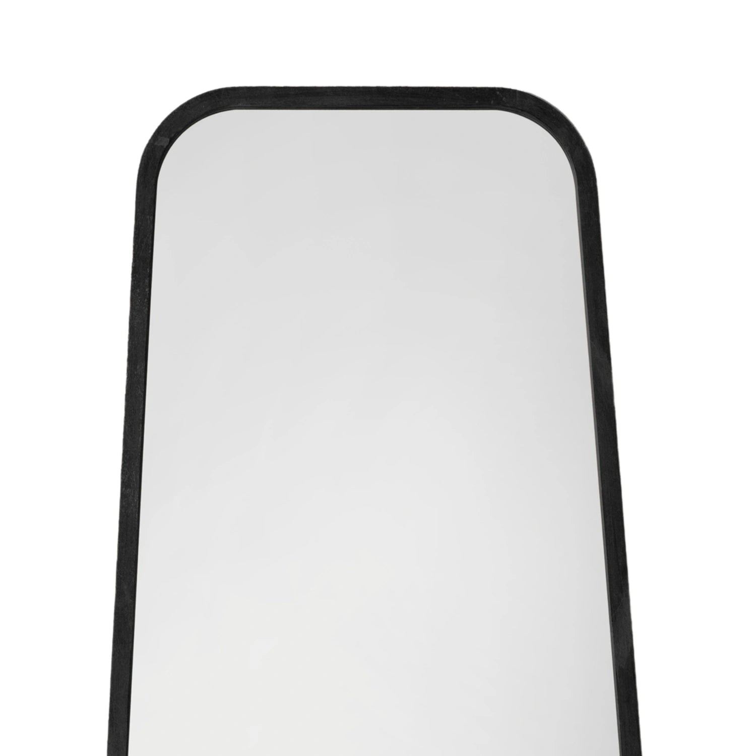 Rounded Tapered Rectangular Black Leaner/Wall Mirror 123x56.5x2cm – Click Style