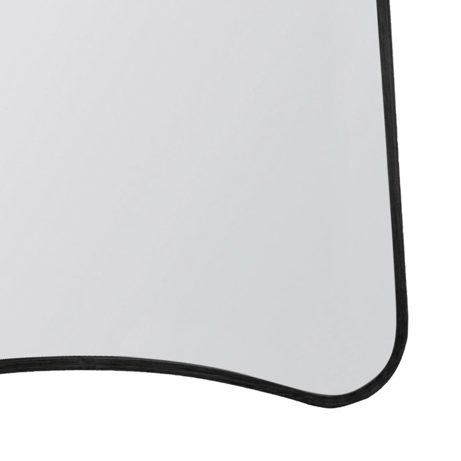 Rounded Tapered Rectangular Black Wall Mirror 81x61x2cm – Click Style