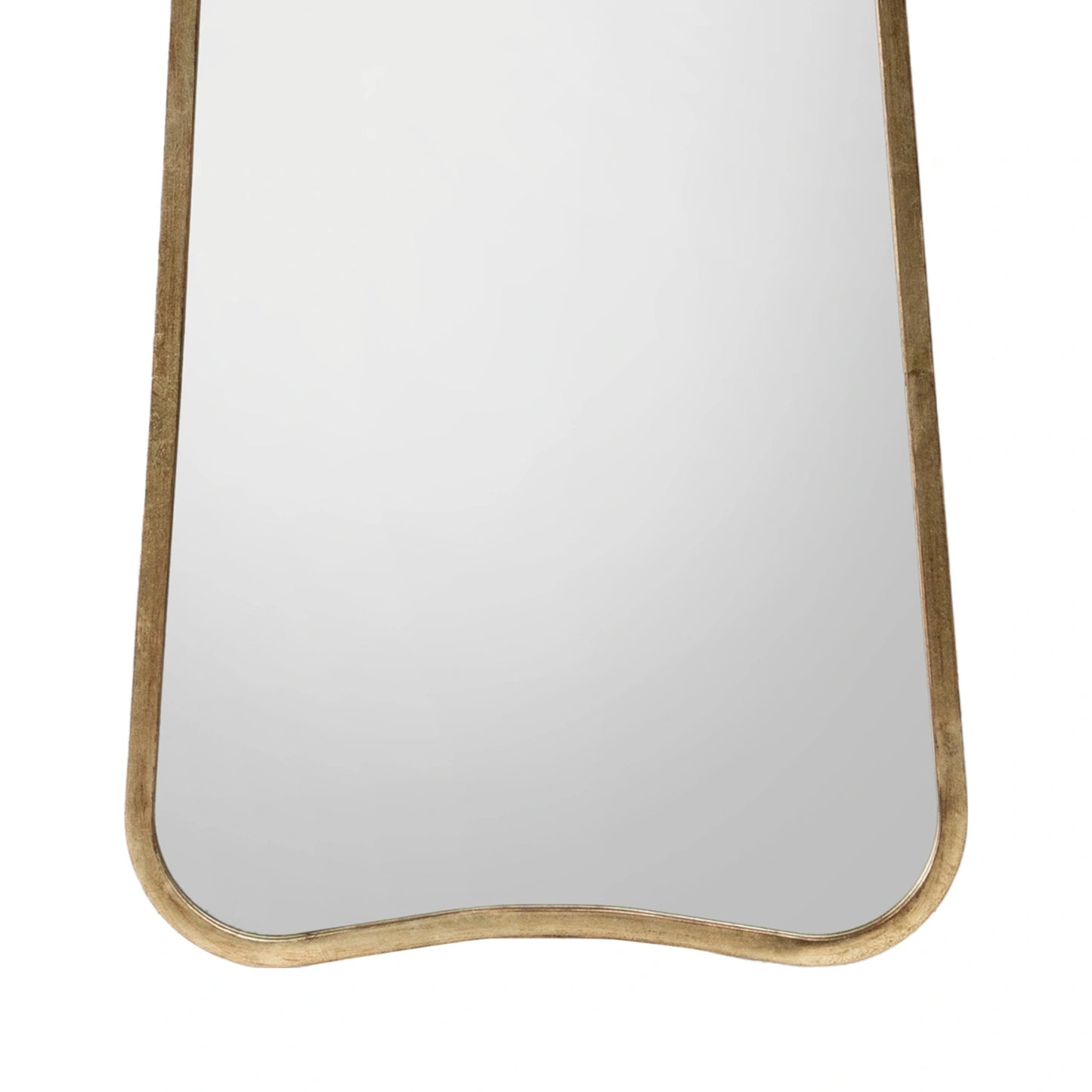 Rounded Tapered Rectangular Gold Leaner/Wall Mirror 123x56.5x2cm – Click Style