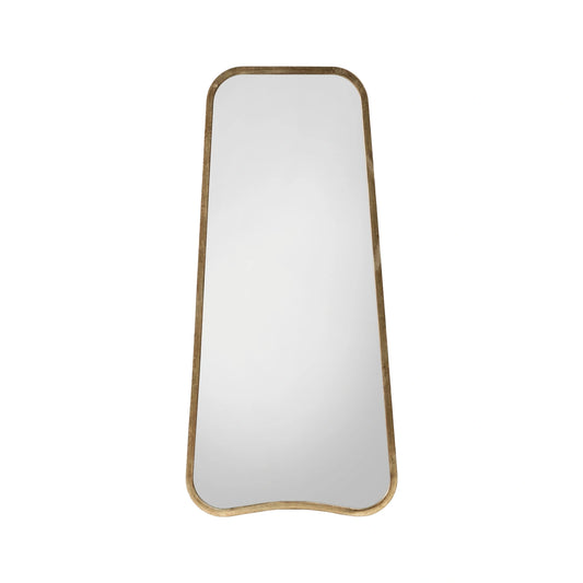 Rounded Tapered Rectangular Gold Leaner/Wall Mirror 123x56.5x2cm – Click Style