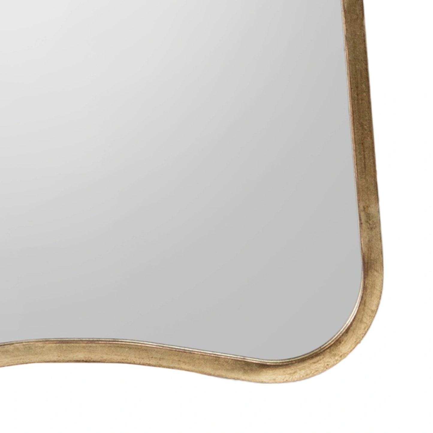 Rounded Tapered Rectangular Gold Leaner/Wall Mirror 123x56.5x2cm – Click Style