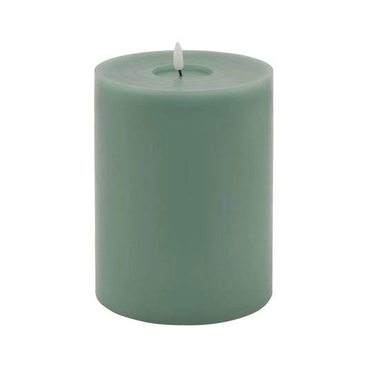 Sage Green LED Pillar Candle with Flickering Flame 20x15cm – Click Style