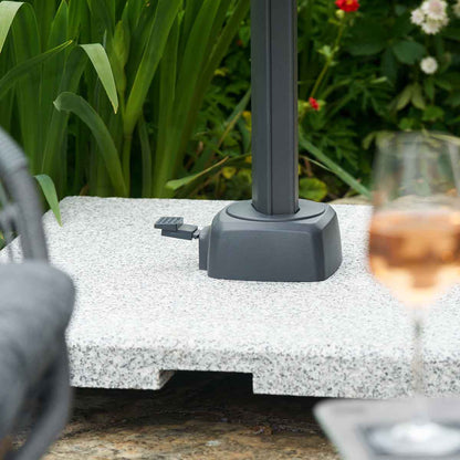 Salerno Grey Granite Cantilever Parasol Base with Wheels 90kg – Click Style