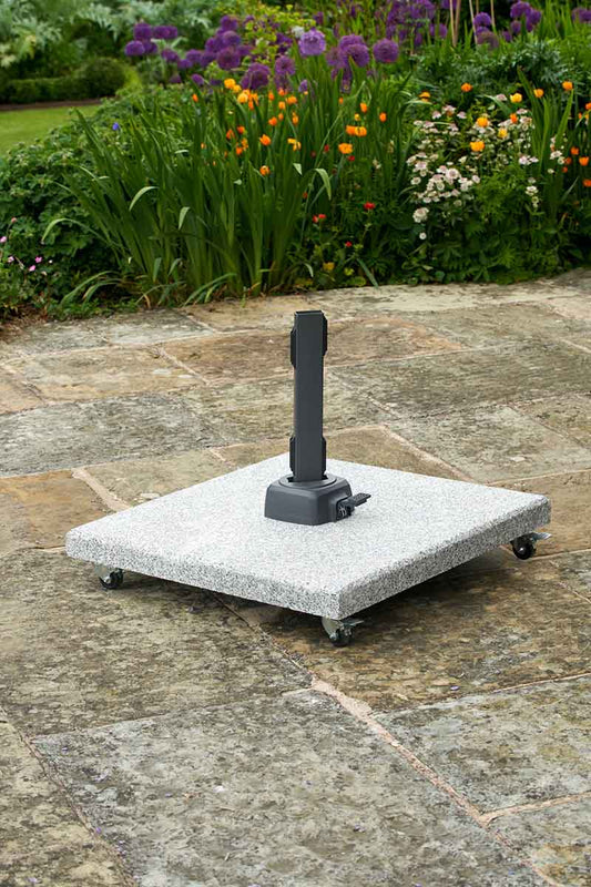 Salerno Grey Granite Cantilever Parasol Base with Wheels 90kg – Click Style