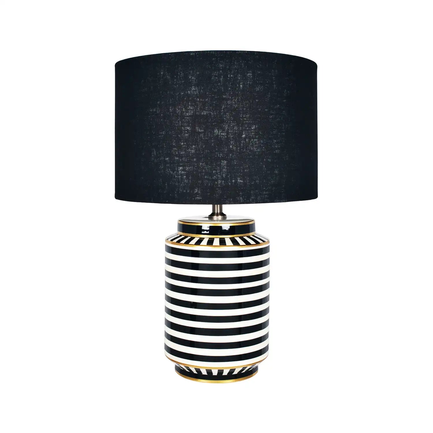 Self Lined Black Linen Drum Lampshade 40cm – Click Style