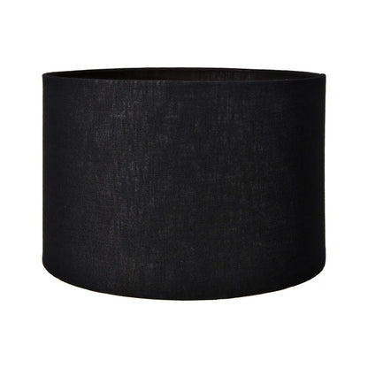 Self Lined Black Linen Drum Lampshade 40cm – Click Style