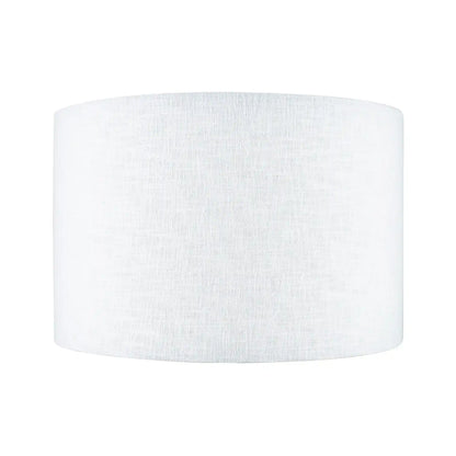 White Linen Self Lined Drum Lampshade 30cm/12in – Click Style