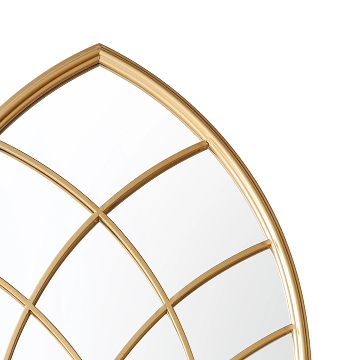Senlis Large Modern Gothic Gold Garden Window Mirror 115x50x2.5cm– Click Style