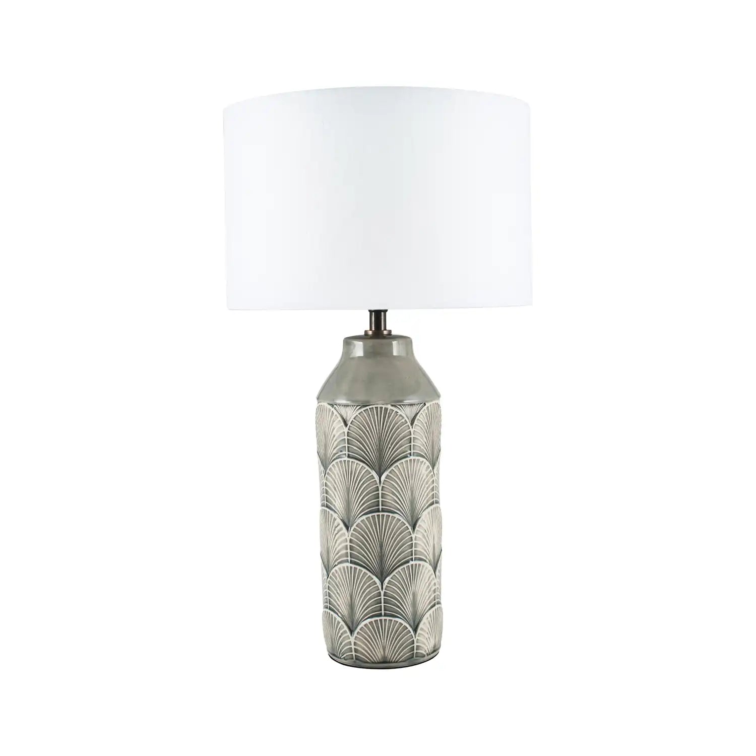 Sheba Embossed Grey Ceramic Table Lamp 51x51x28cm – Click Style