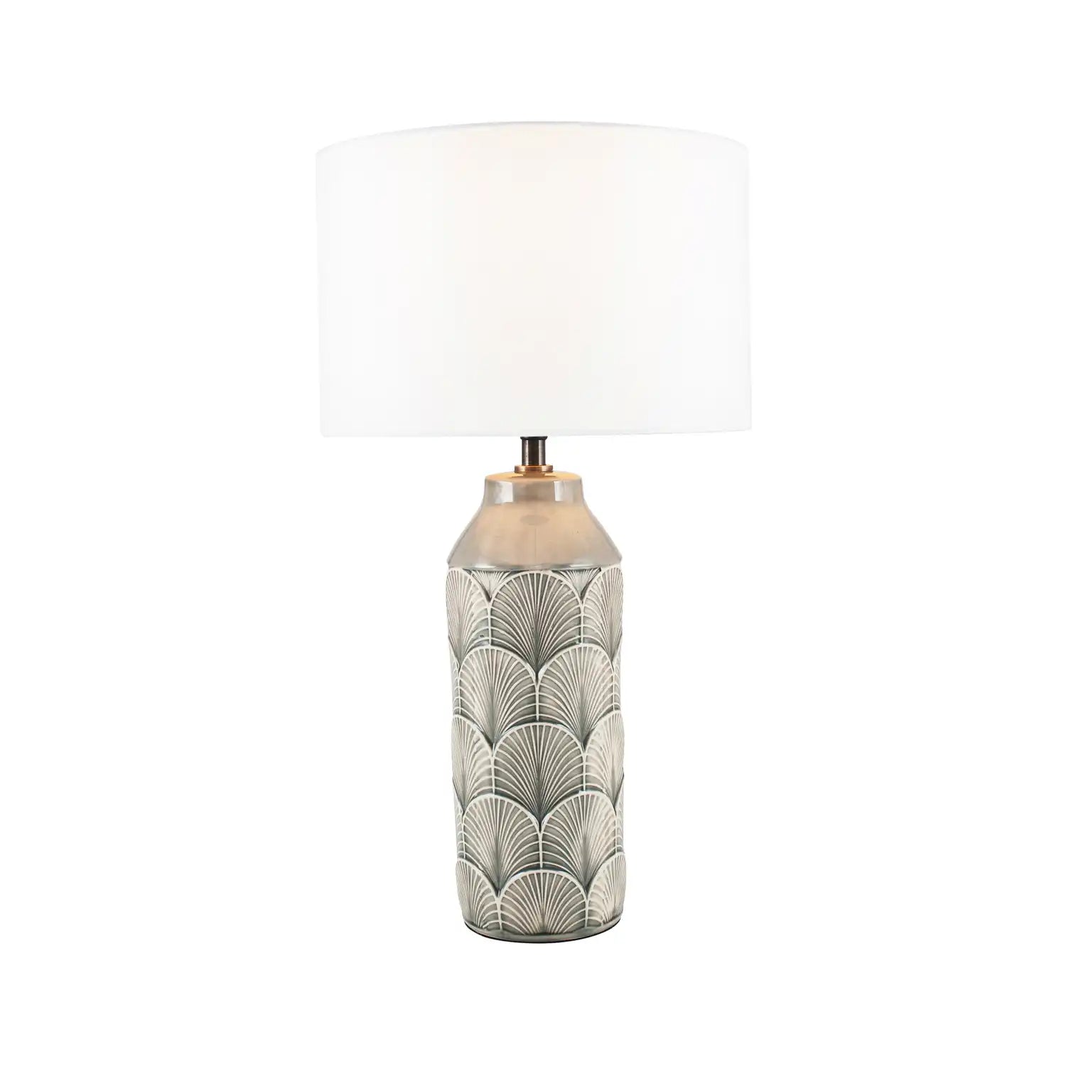 Sheba Embossed Grey Ceramic Table Lamp 51x51x28cm – Click Style