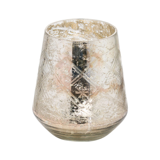 Silver Foil Etched Decorative Glass Vase – Click Style