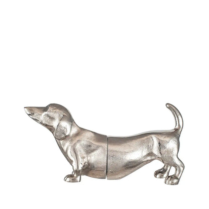 Silver Sausage Dog Bookends – Click Style