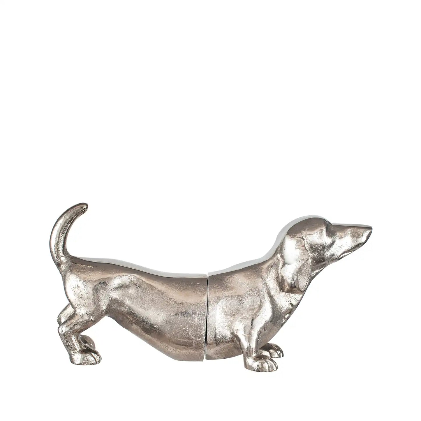 Silver Sausage Dog Bookends – Click Style